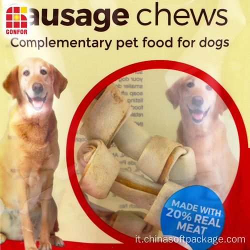 La salsiccia mastica l&#39;imballaggio per alimenti per animali domestici